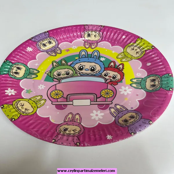 Labubu Temalı Karton Tabak